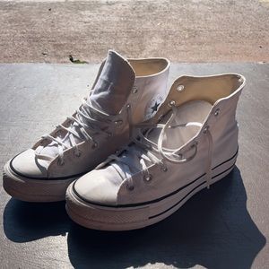 White platform converse women 11 men’s 9